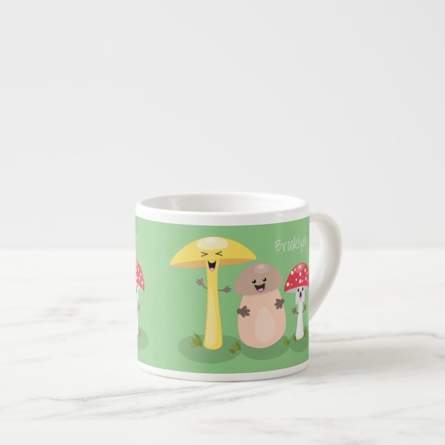 Cute kawaii svampsvampar toadstool espressomugg (Framsida höger)