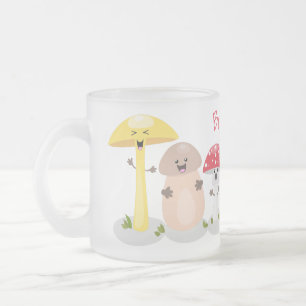 Cute kawaii svampsvampar toadstool frostad glasmugg