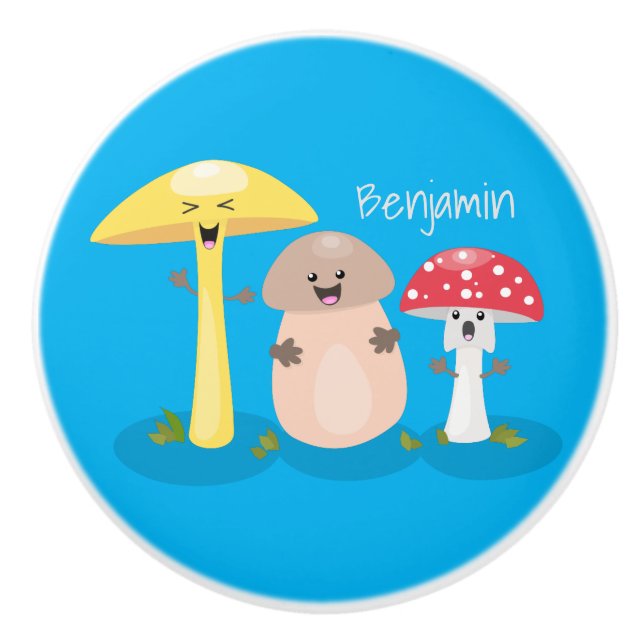 Cute kawaii svampsvampar toadstool knopp (Framsidan)