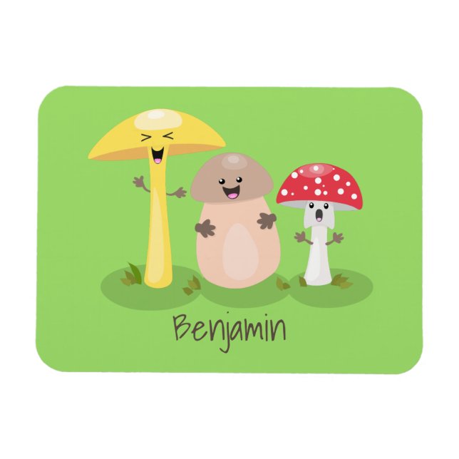 Cute kawaii svampsvampar toadstool magnet (Horisontell)