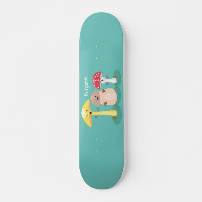 Cute kawaii svampsvampar toadstool mini skateboard bräda 18,5 cm (Framsida)