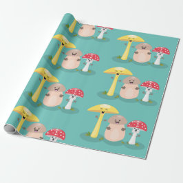 Cute kawaii svampsvampar toadstool presentpapper