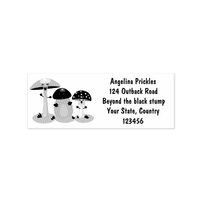 Cute kawaii svampsvampar toadstool stämpel (Tryck)