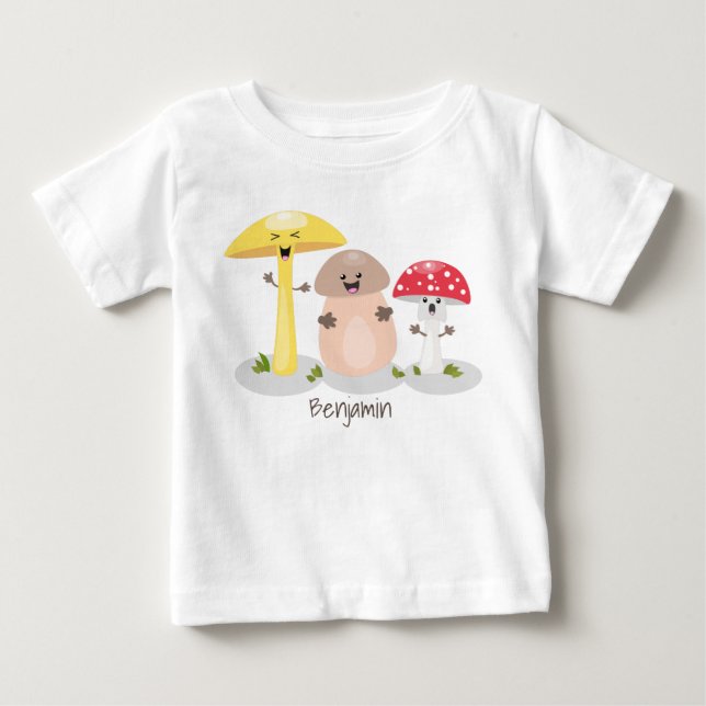 Cute kawaii svampsvampar toadstool t shirt (Framsida)