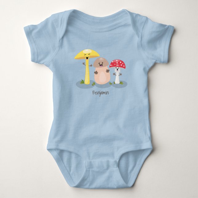 Cute kawaii svampsvampar toadstool t shirt (Framsida)