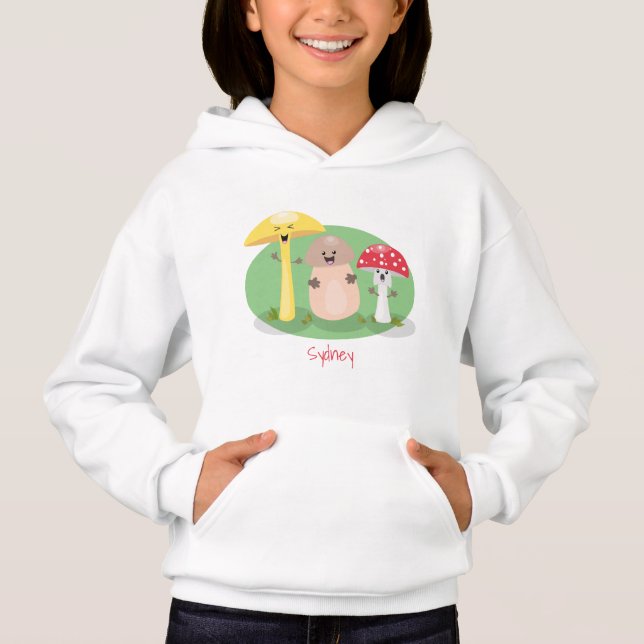 Cute kawaii svampsvampar toadstool t shirt (Framsida)