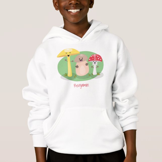 Cute kawaii svampsvampar toadstool t shirt (Framsida)