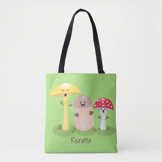 Cute kawaii svampsvampar toadstool tygkasse (Framsida)