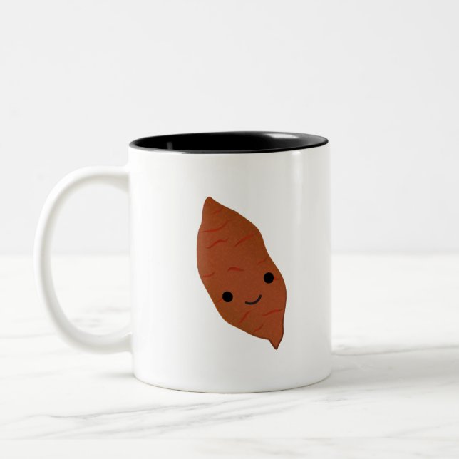 Cute Kawaii Sweet Potato Två-Tonad Mugg (Vänster)