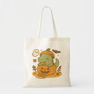 Cute Kawaii T-Rex Dinosaur Halloween Pumpkin Tygkasse
