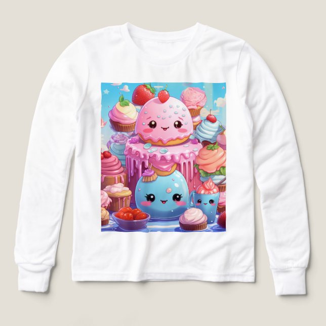 Cute Kawaii. T-Shirt (Design framsida)