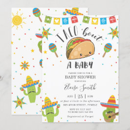 Cute Kawaii Taco 'Bout a Baby Fiesta Baby Shower' Inbjudningar
