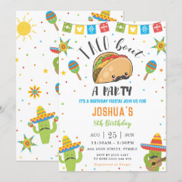 Cute Kawaii Taco "Bout a Party Fiesta Birthday Inbjudningar