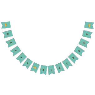 Cute Kawaii Taco Grattis på födelsedagen Vimplar