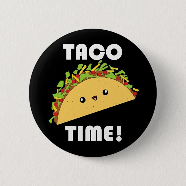Cute kawaii Taco Time! Knapp (Framsida)