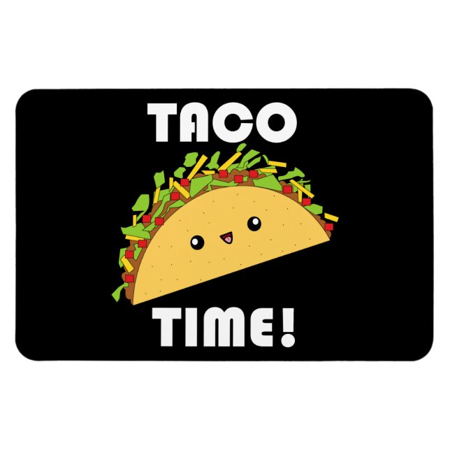 Cute kawaii Taco Time! Magnet (Horisontell)