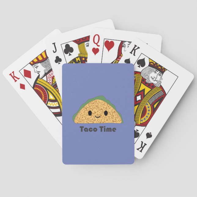 Cute Kawaii Taco Time Taco Casinokort (Baksidan)