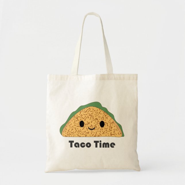 Cute Kawaii Taco Time Taco Tygkasse (Framsidan)
