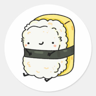 Cute Kawaii Tamago Sushi Runt Klistermärke