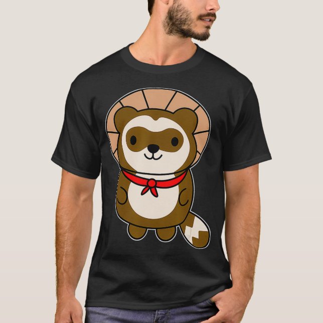 Cute Kawaii Tanuki   Japanese Raccoon Dog Gift T Shirt (Framsida)