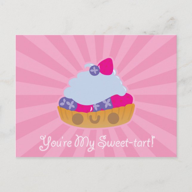 Cute Kawaii Tart-vykort Vykort (Framsida)