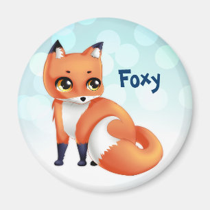 Cute Kawaii tecknad Fox Magnet