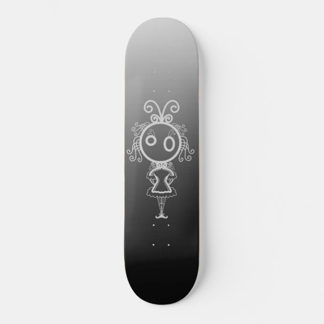 Cute Kawaii Tecknad Girl Mini Skateboard Bräda 18,5 Cm (Framsida)