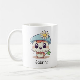 Cute Kawaii Tecknad Personlig Birthday Kaffemugg