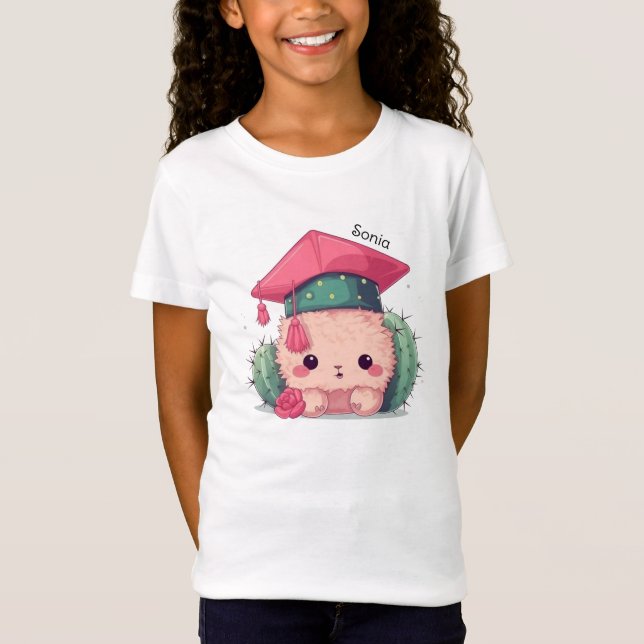 Cute Kawaii Tecknad Personlig Studenten T Shirt (Framsida)