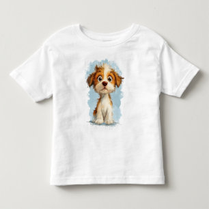 Cute Kawaii Tecknad Puppy T Shirt