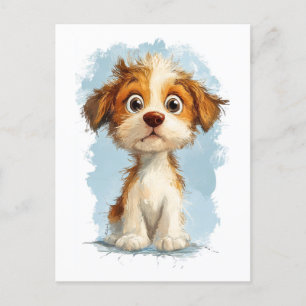 Cute Kawaii Tecknad Puppy Vykort