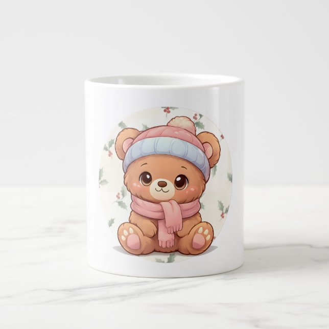 Cute Kawaii Teddy Bear Mug  Jumbo Mugg (Framsidan)