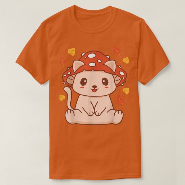 Cute Kawaii Toadstool Cat - Aesthetic Mushroom Kit T Shirt (Design framsida)