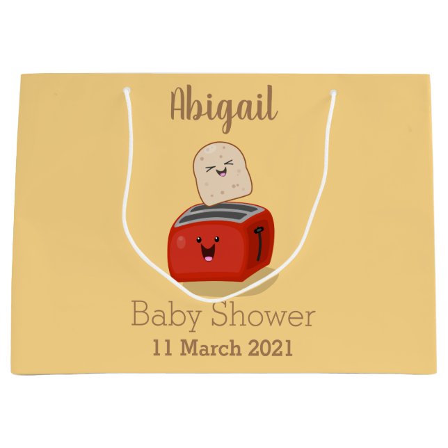 Cute kawaii toast och red toaster tecknad (Framsidan)