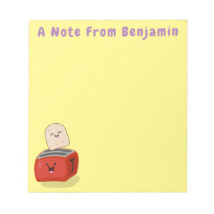 Cute kawaii toast och red toaster tecknad anteckningsblock