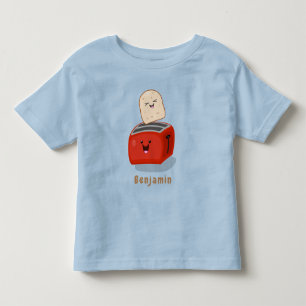 Cute kawaii toast och red toaster tecknad t shirt