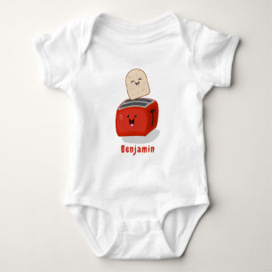 Cute kawaii toast och red toaster tecknad t shirt