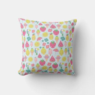Cute Kawaii Tropical Fruit with Ansikte Mönster Kudde