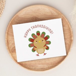 Cute Kawaii Turkiet Happy thanksgiving Vykort