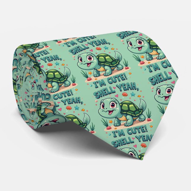 Cute Kawaii Turtle med Funny Pun Ocean Aesthetic Slips (Rullad)