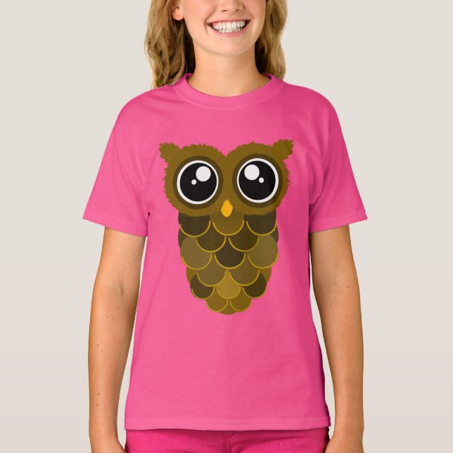 Cute Kawaii Uggla T-Shirt (Framsida)