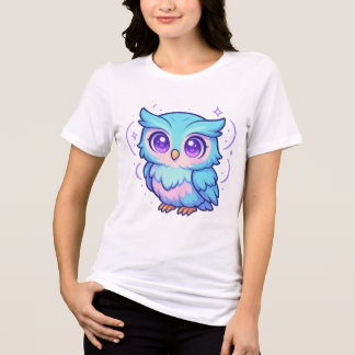 Cute Kawaii Uggla Tecknad Pastel T-Shirt