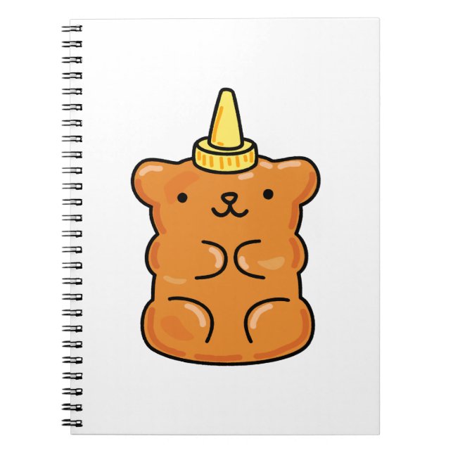Cute Kawaii Unicorn Gummy Bear Anteckningsbok (Framsidan)