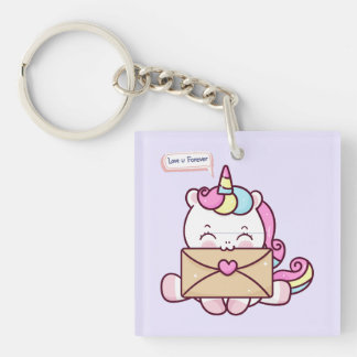 Cute Kawaii Unicorn Love Illustration