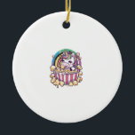 Cute kawaii unicorn with popcorn Long Sleeve T-Shi Julgransprydnad Keramik<br><div class="desc">Cute kawaii unicorn with popcorn Long Sleeve T-Shirt</div>