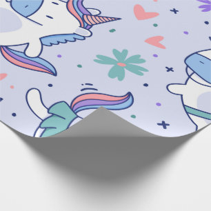 Cute Kawaii Unicorn Wrapping Papper Presentpapper