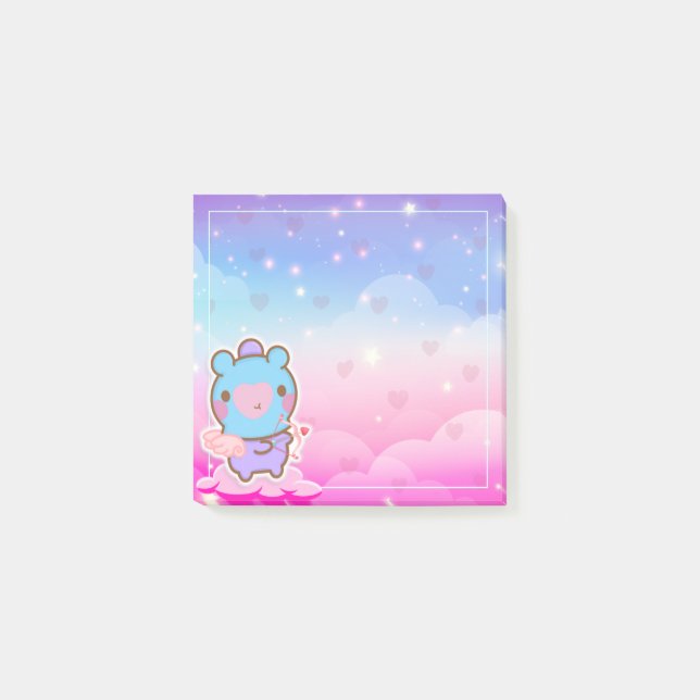 Cute Kawaii Valentine Cupid Hobi Post-it Block (Framsida)