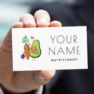 Cute Kawaii Vegetables Dietitian Nutritionist Food Visitkort