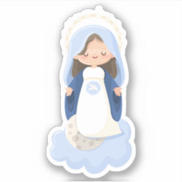 Cute Kawaii Virgin Mary Sticker Klistermärken