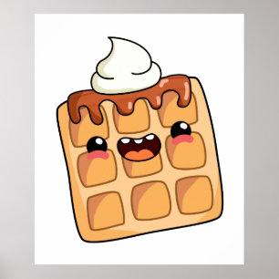 Cute Kawaii Waffle Poster